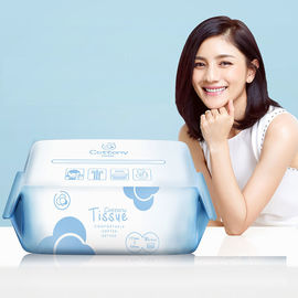 OEM / ODM Face Cleaning Wet And Dry Wipes , 100 Pure Cotton Dry Wet Tissue