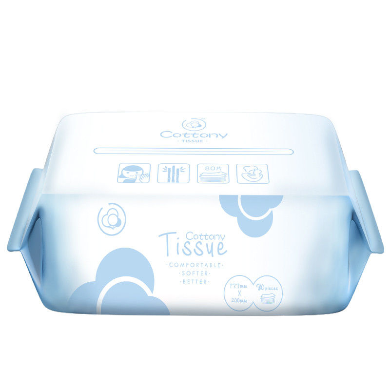 OEM / ODM Face Cleaning Wet And Dry Wipes , 100 Pure Cotton Dry Wet Tissue
